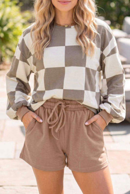 Chelsea Tan Checkered Set
