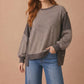 Drop Shoulder Stripe Color Block Pullover Top