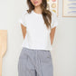WASHED SHORT SLEEVE BOXY KNIT TOP