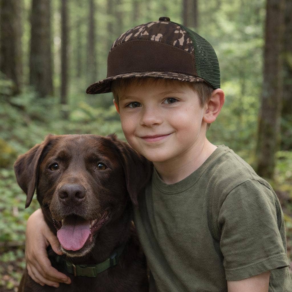 Kids 7 Panel Bottom Camo Snapback Hat