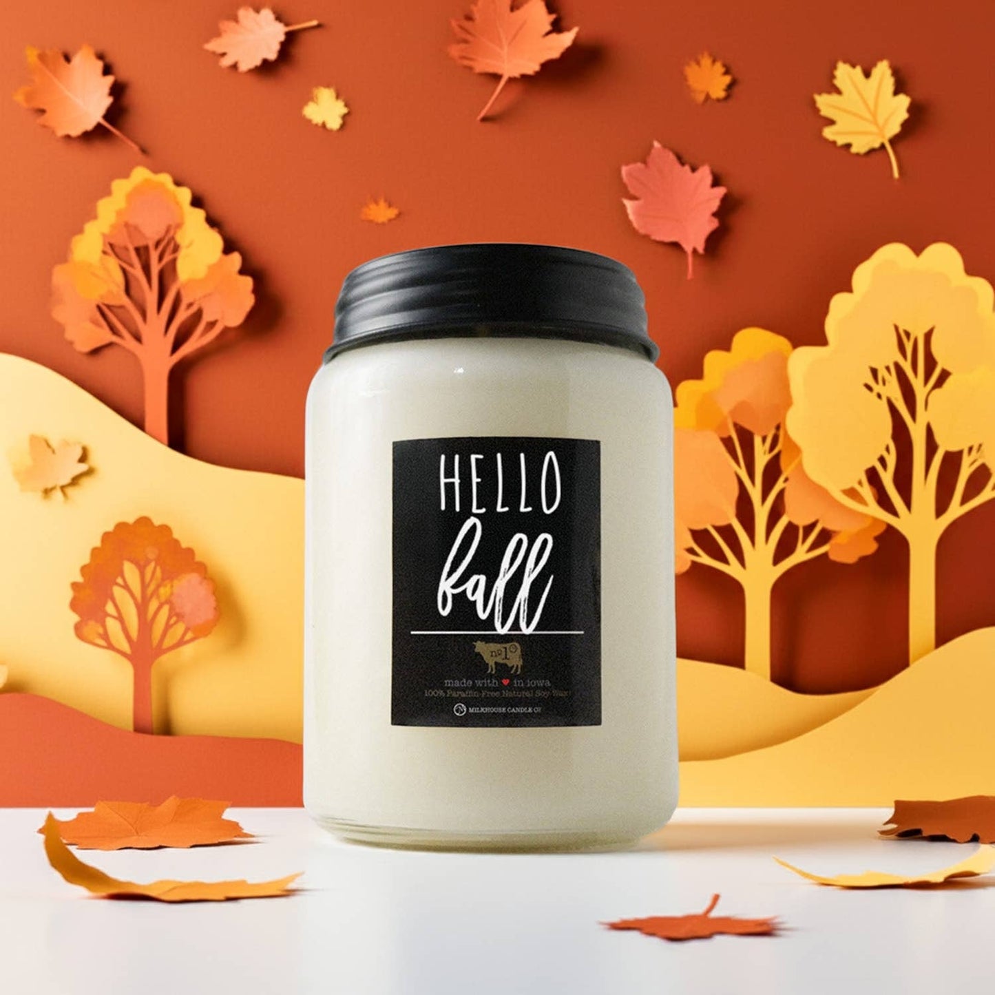 26 oz Farmhouse Jar Fall Candle: Hello Fall