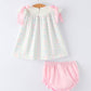 Girl Bow Stripe Smocked Baby Girls Bloomer Set