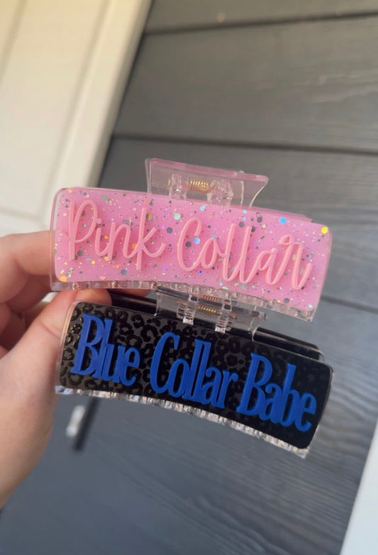 Pink Collar Claw Clip