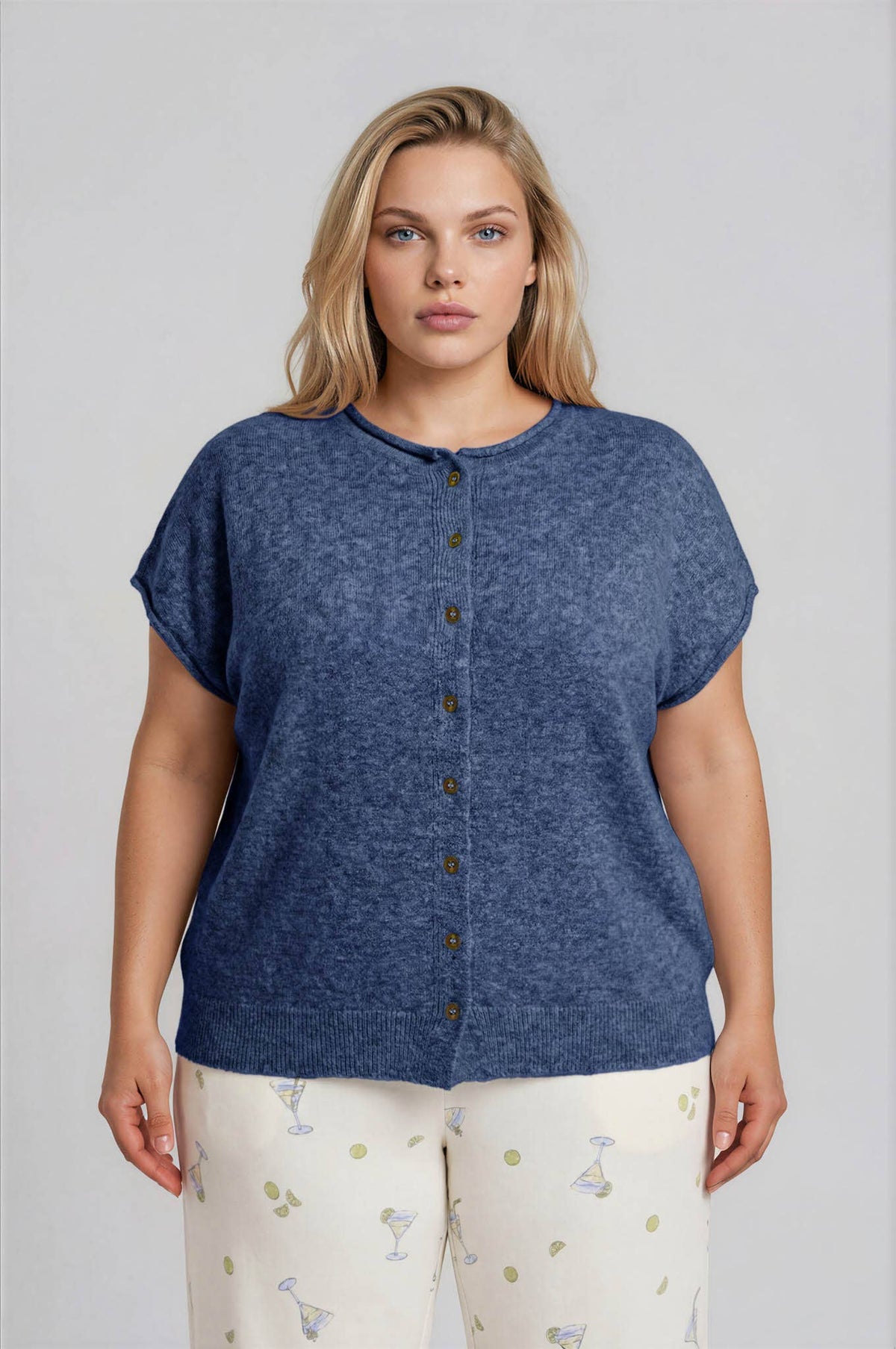 PLUS RAW EDGE SLEEVELESS LIGHTWEIGHT CARDIGAN