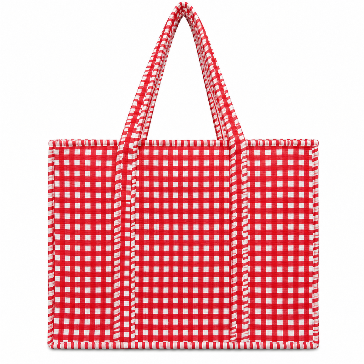 Red Gingham Quilted Bag Print