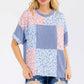 Floral Patchwork Short Sleeve Top