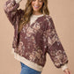 Color Block Floral Pullover Knit Top