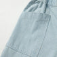 Stripe Mid Rise Drawstring Waist Jeans