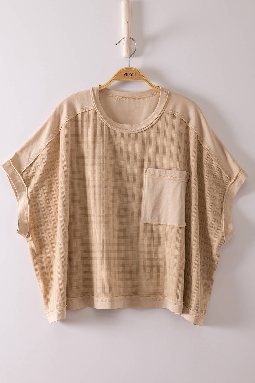 Dolman Sleeve Textured Knit Casual Top Plus Size