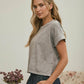 WASHED SHORT SLEEVE BOXY KNIT TOP