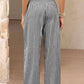 Gingham High Waist Wide Leg Pants with Pockets