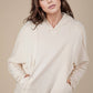 Sadie Raw Edge Cute Detail Hoodie Knit Top