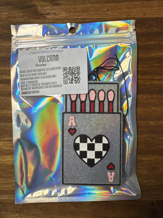 Checkered Ace of Hearts Freshie Volcano