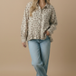 Collared Floral Peplum Hem Babydoll Shirt