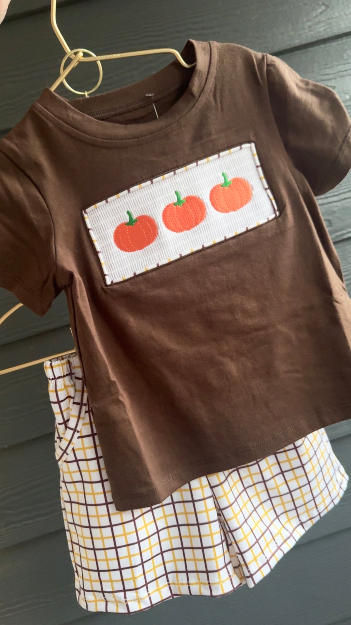 Fall Pumpkin Brown Short Set
