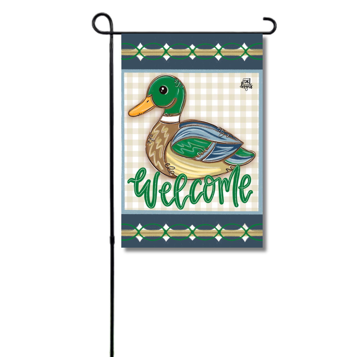 Mallard Duck Welcome Garden Glam | Double-Sided Garden Flag