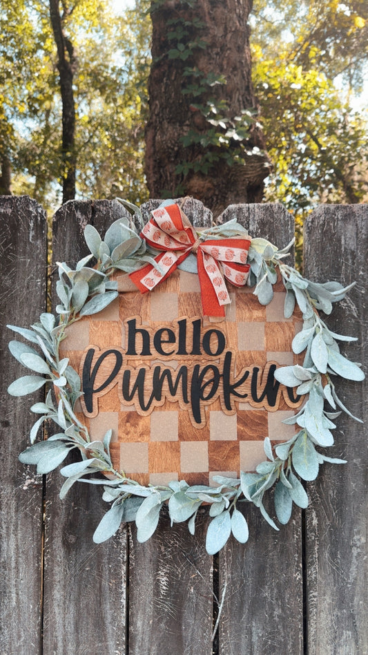 Hello Pumpkin Door Hanger