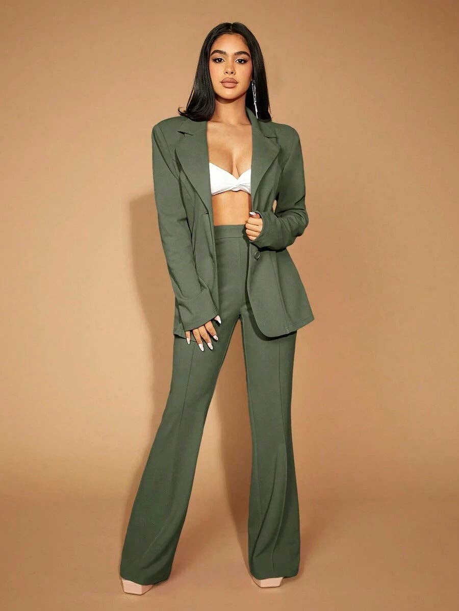 High Waist Straight Leg Pants Women's Work Trousers