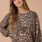 Oversized Mixed Print Sweater Knit Top