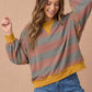 Striped Color Block Hacci Pullover Top