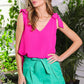 Tie Strap Sleeveless V-Neck Tank Blouse