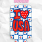 I heart USA patriotic koozies