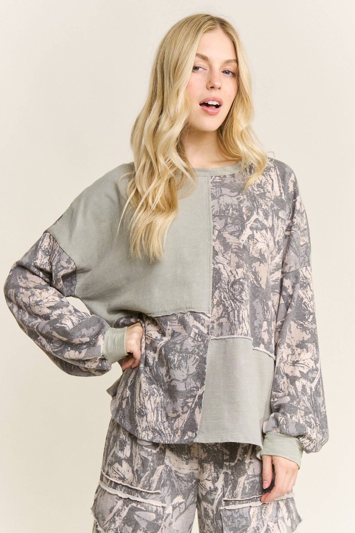 Mallory Block Tree Camo Sweatshirt