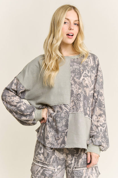 Mallory Block Tree Camo Sweatshirt