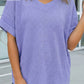Waffle V Neck Short Sleeve Knit