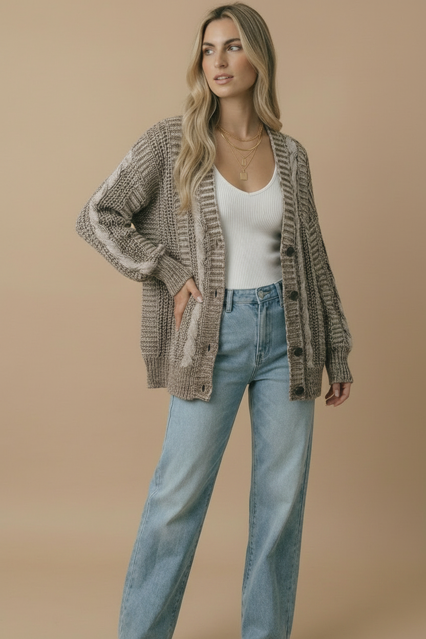 Oversized Chunky Cable Cardigan