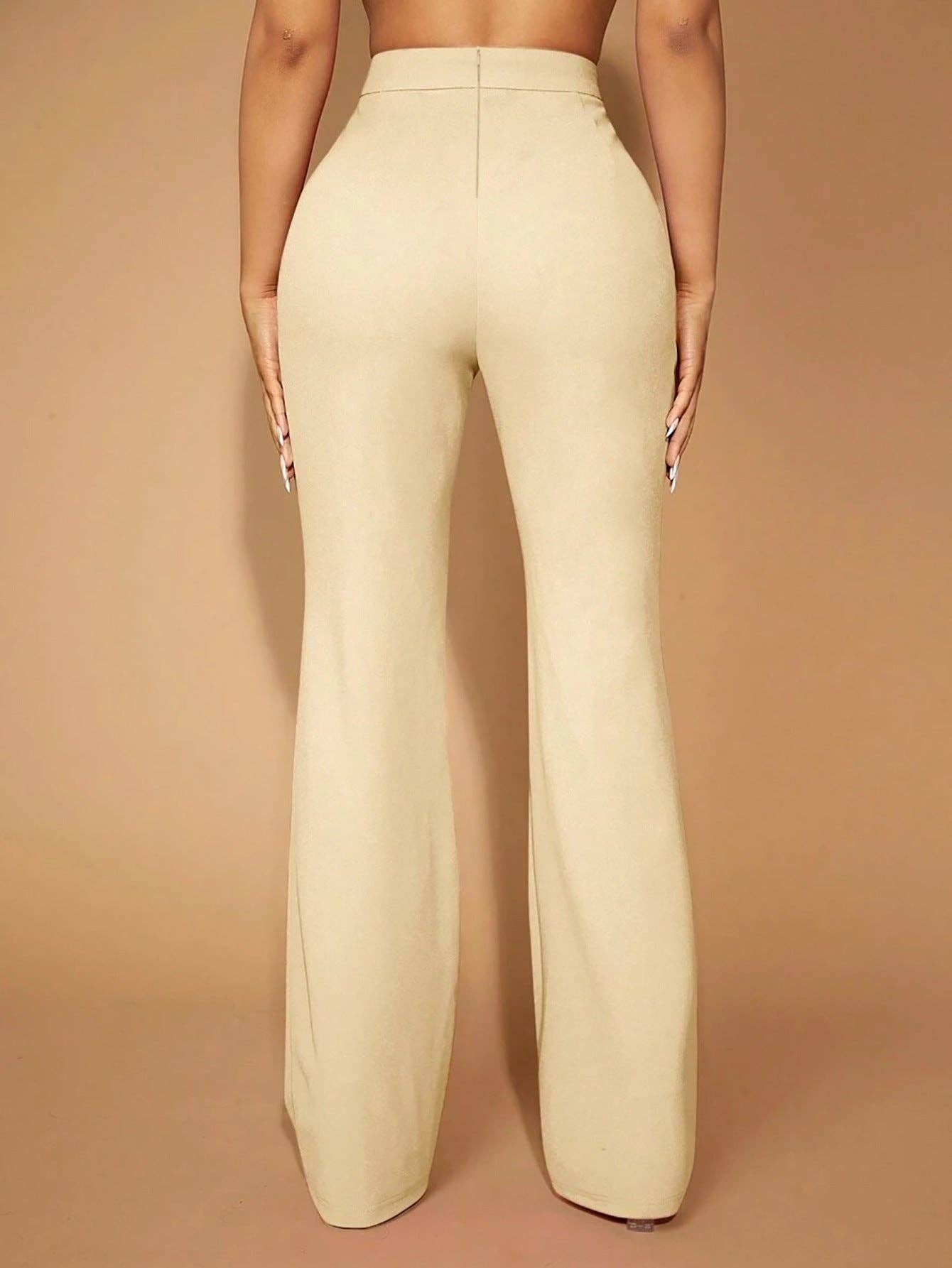 High Waist Straight Leg Pants Women's Work Trousers