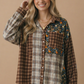 Button Down Color Block Oversized Top