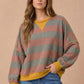 Striped Color Block Hacci Pullover Top