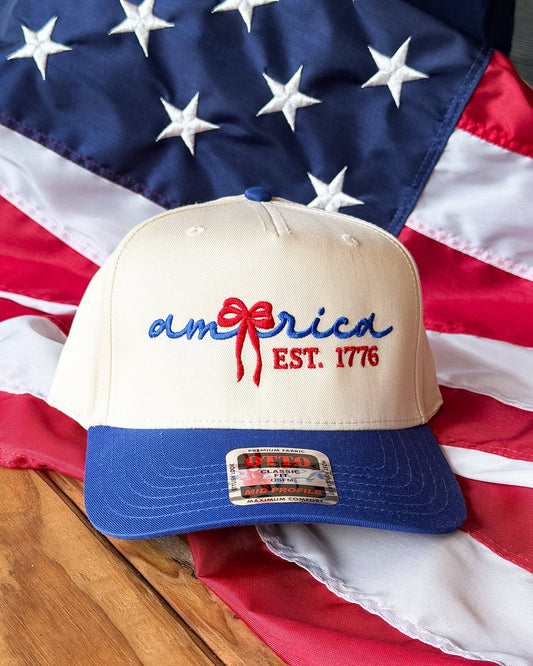 America Bow Embroidered Hat | EST 1776 Trucker