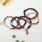 5PCS - GAME DAY Football Charm Heishi Faceted Beaded Stretch Multi Layered Bracelets