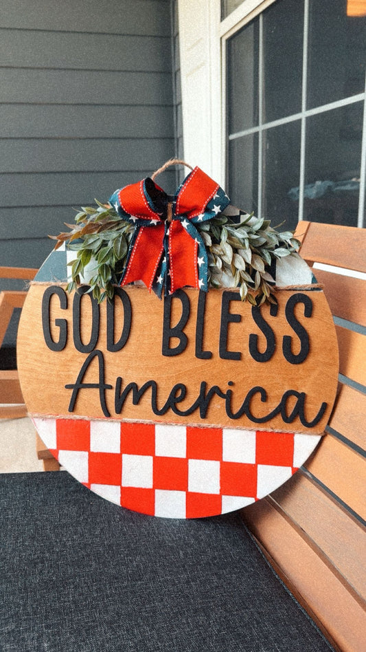 God Bless America Door Hanger
