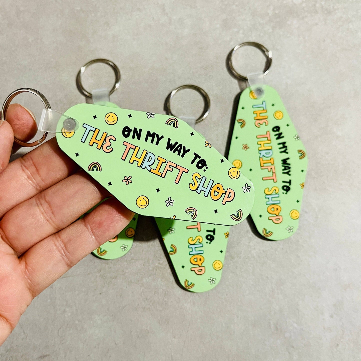 Motel Style Keychain, On My Way To The Thrift Shop