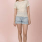 Floral Print Fitted Casual Top