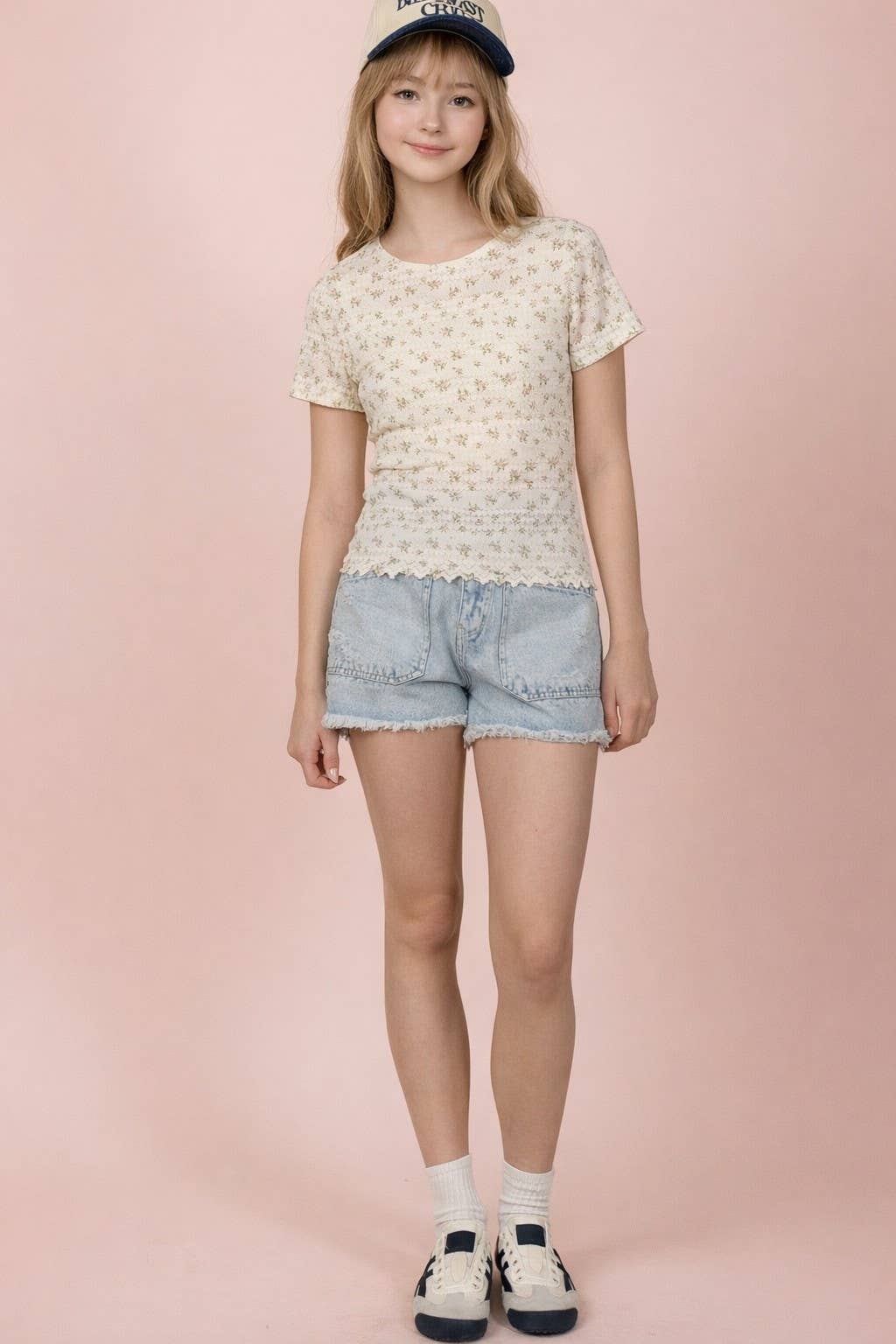 Floral Print Fitted Casual Top