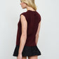 RAW MOCK NECK DOLMAN SLEEVE SWEATER KNIT TOP