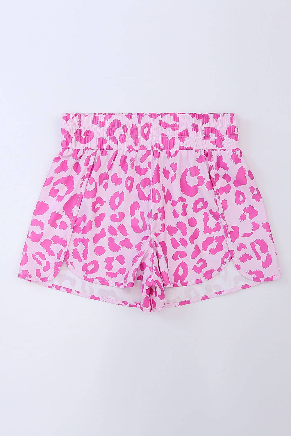 66 Leopard/Checkered High Waisted Athletic Shorts (S-XL): Blue Leopard / Missy / XL