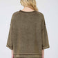 WASHED INVERTED SEAM SHORT SLEEVE SWEATSHIRT