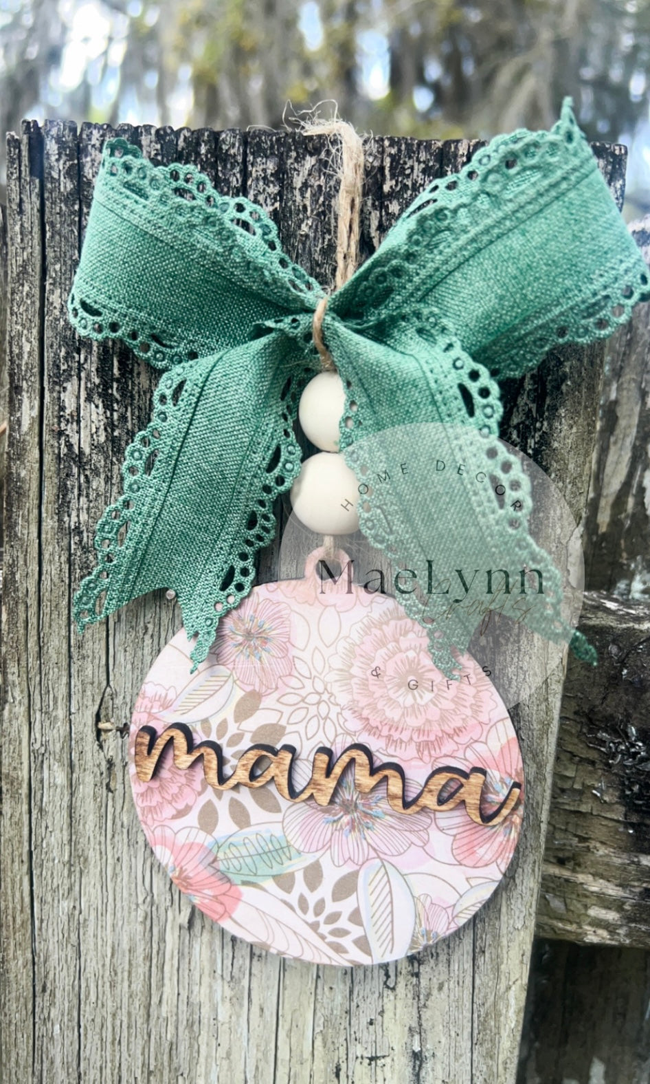 Mama flower car charm