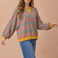 Striped Color Block Hacci Pullover Top