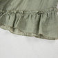 Textured Tie Waist Ruffle Hem Shorts