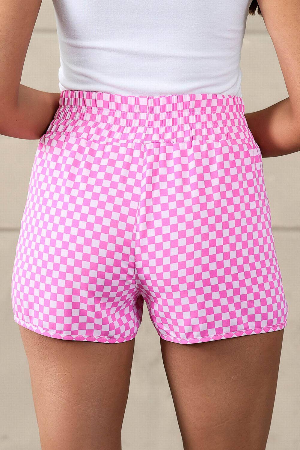 66 Leopard/Checkered High Waisted Athletic Shorts (S-XL): Blue Leopard / Missy / S