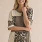 Camo Animal Print Color Block Top