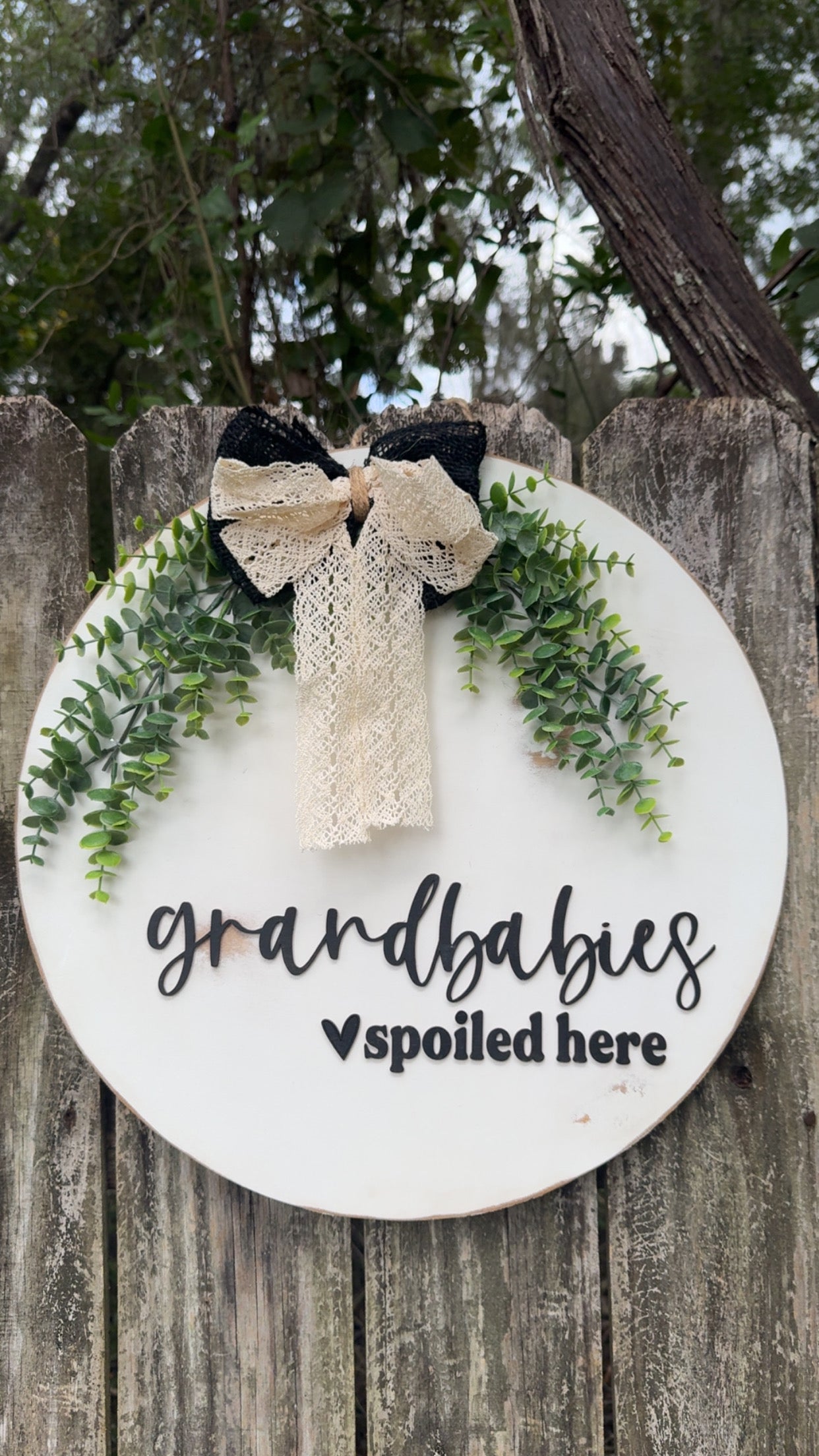 Grandbabies Spoiled Here Door Hanger