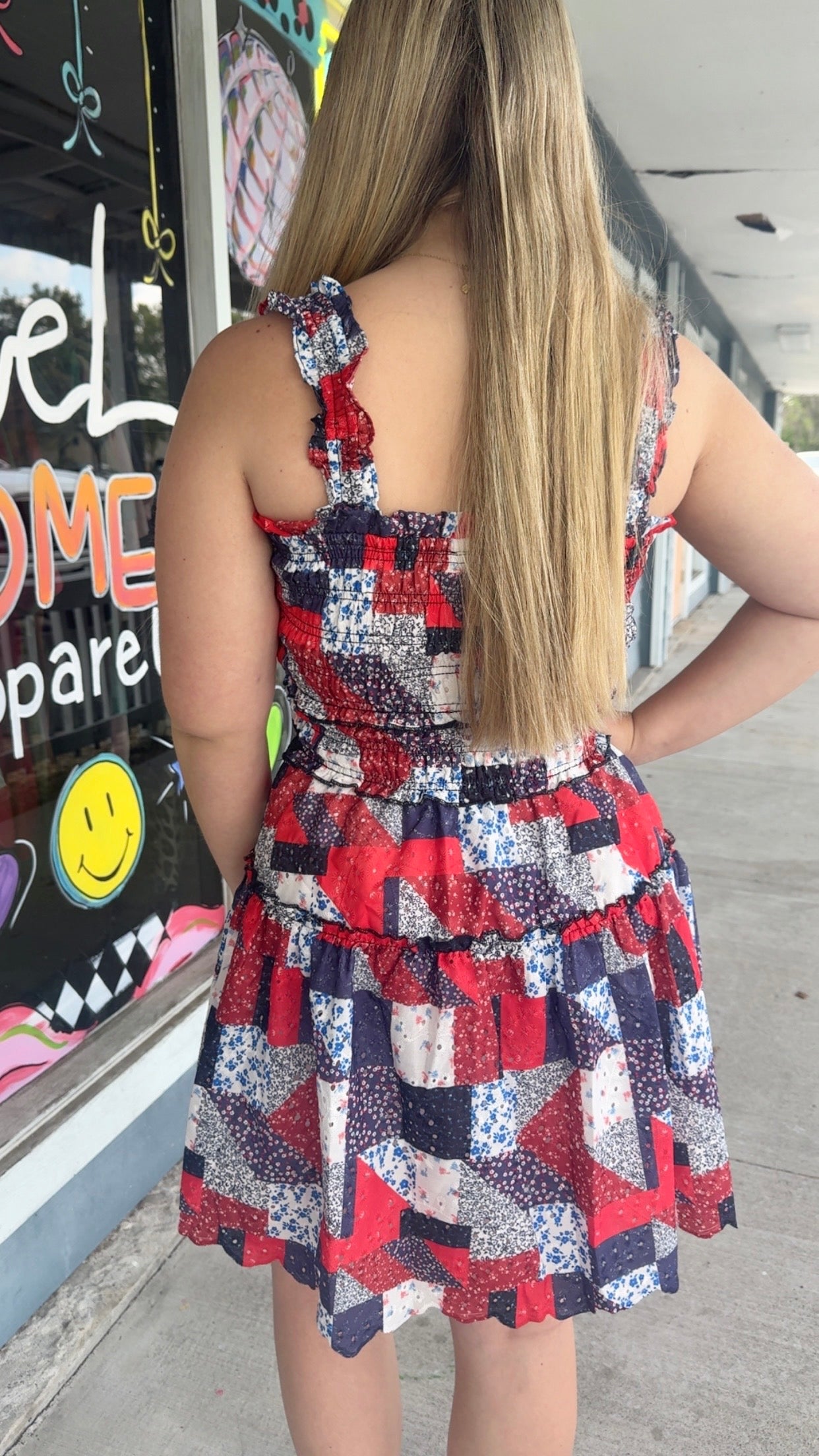 Americana Patchwork Mini Dress