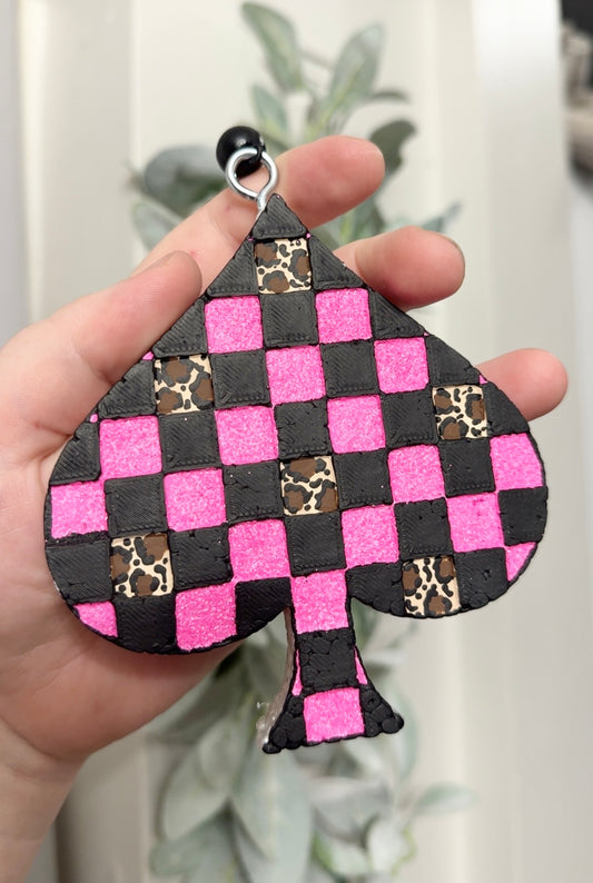 Pink and Black Heart Freshie